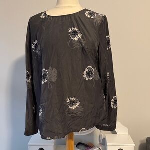 💜Market & Spruce Black Floral Blouse
